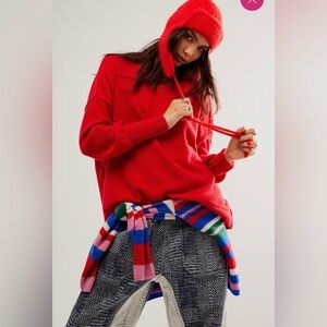 NWT Free People Easy Street Sweater Red Size X-Small 100% Cashmere Tunic